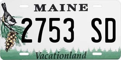 ME license plate 2753SD