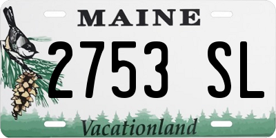 ME license plate 2753SL