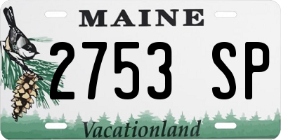 ME license plate 2753SP
