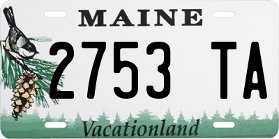 ME license plate 2753TA
