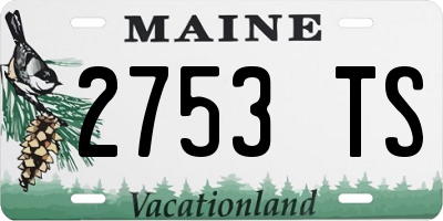 ME license plate 2753TS