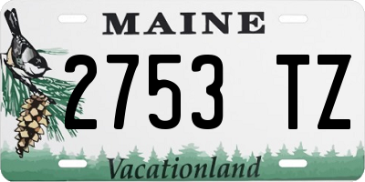 ME license plate 2753TZ