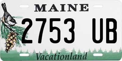 ME license plate 2753UB