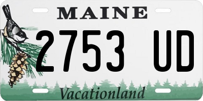 ME license plate 2753UD