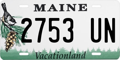 ME license plate 2753UN