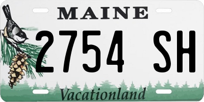 ME license plate 2754SH