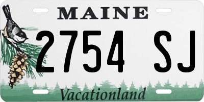 ME license plate 2754SJ
