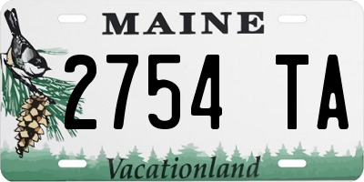 ME license plate 2754TA