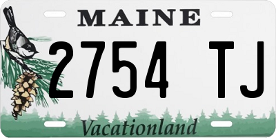 ME license plate 2754TJ
