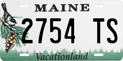 ME license plate 2754TS