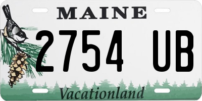 ME license plate 2754UB