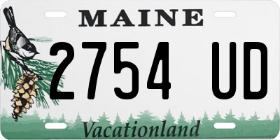 ME license plate 2754UD