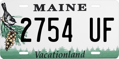 ME license plate 2754UF