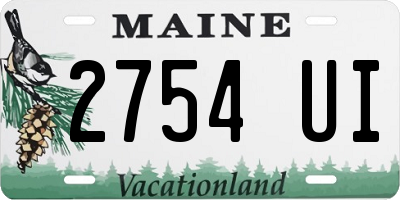 ME license plate 2754UI