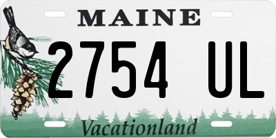 ME license plate 2754UL