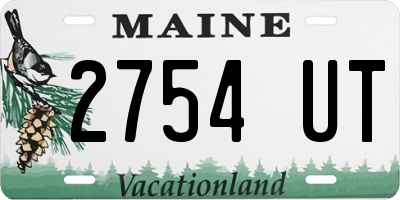 ME license plate 2754UT