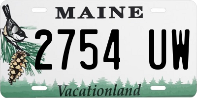 ME license plate 2754UW