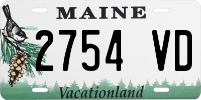 ME license plate 2754VD