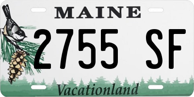 ME license plate 2755SF