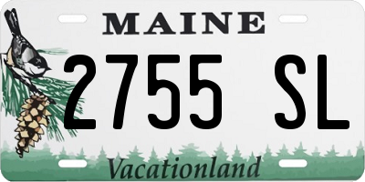 ME license plate 2755SL