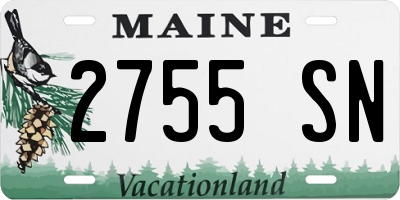 ME license plate 2755SN