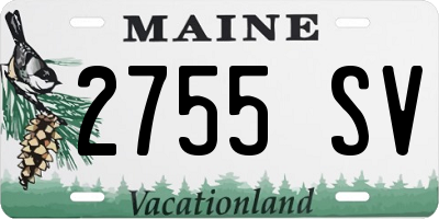 ME license plate 2755SV