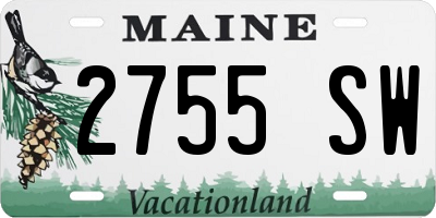 ME license plate 2755SW