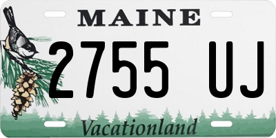 ME license plate 2755UJ