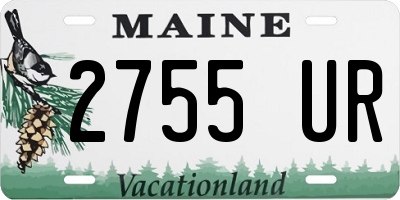 ME license plate 2755UR