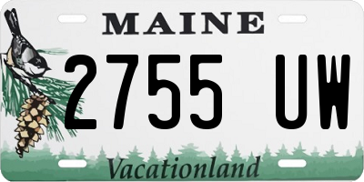 ME license plate 2755UW