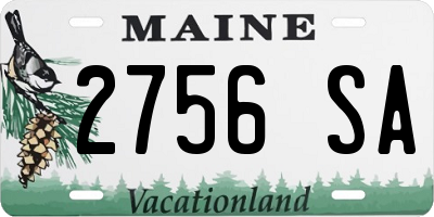 ME license plate 2756SA