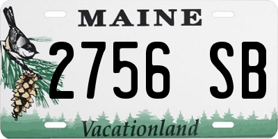 ME license plate 2756SB