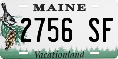 ME license plate 2756SF