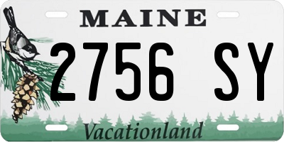 ME license plate 2756SY