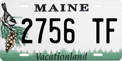 ME license plate 2756TF