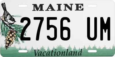ME license plate 2756UM