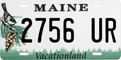 ME license plate 2756UR