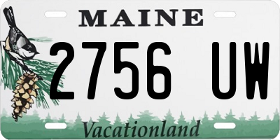 ME license plate 2756UW