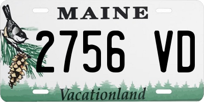 ME license plate 2756VD