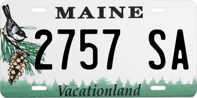 ME license plate 2757SA