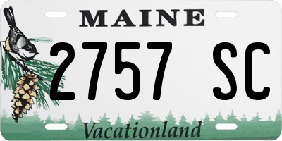ME license plate 2757SC