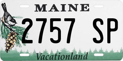 ME license plate 2757SP