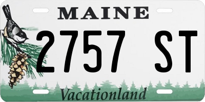 ME license plate 2757ST