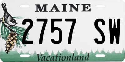 ME license plate 2757SW