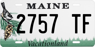 ME license plate 2757TF