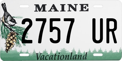 ME license plate 2757UR