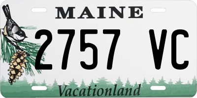 ME license plate 2757VC