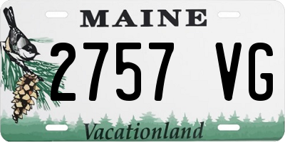 ME license plate 2757VG