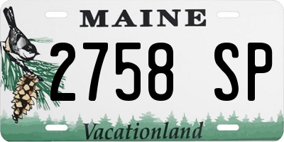 ME license plate 2758SP
