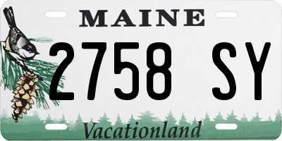 ME license plate 2758SY